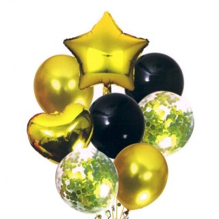 Balon foliowy zestaw balonów złoto czarnych Go Party (BCF-105)