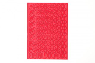 Cyfry samoprzylepne czerwone Farro