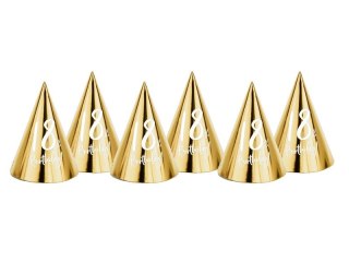 Czapka party 18th Birthday, złoty, 16cm złota papier Partydeco (CPP21-18-019M)