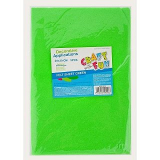 Ozdoba filcowa 20x30x5szt zielona 40/80 Craft with Fun (439308)