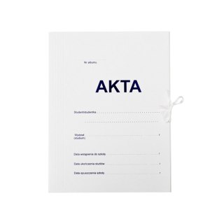 Teczka kartonowa wiązana akta studenta A4 biały 280g Bigo