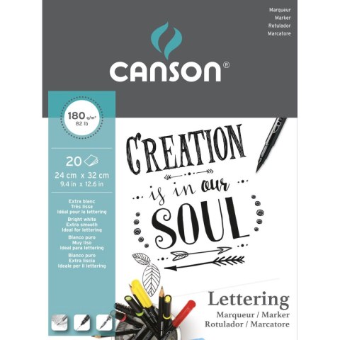 Blok artystyczny Marker Lettering 180g 20k [mm:] 240x320 Canson (400109921)