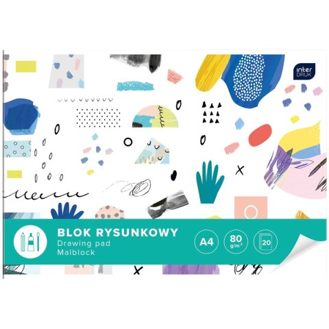 Blok rysunkowy A4 biały 80g 20k [mm:] 210x297 Interdruk (BLR)