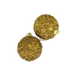 Bombki błyszczące (2 szt.) - złote plastik Arpex (BN6507ZLO-6118)