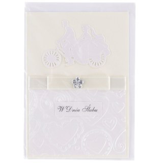 Kartka składana C6 ślub ręcznie zdobiona Deco Styl