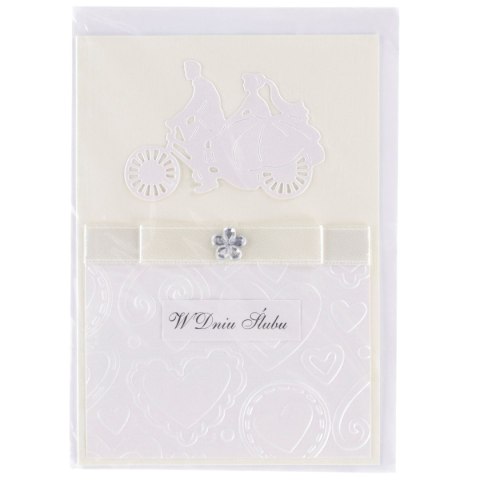 Kartka składana C6 ślub ręcznie zdobiona Deco Styl