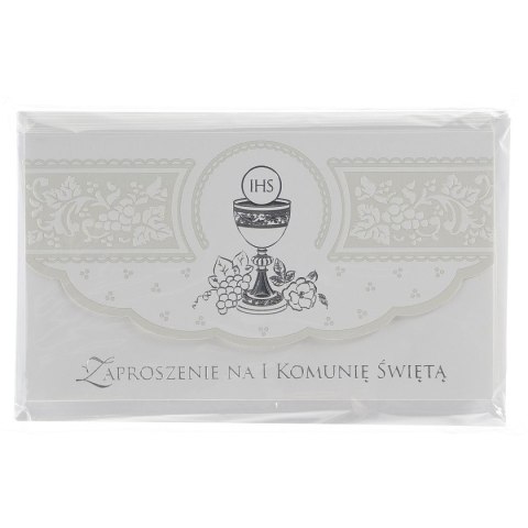 Zaproszenie komunia duże satynowe Merigraf (5902221807312)