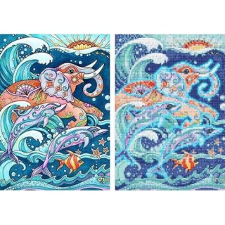 Zestaw kreatywny Diamentowa mozaika świecąca delfin 30x40cm Norimpex (NO-1007599)