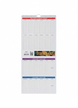 Kalendarz ścienny TERMINARZ wieloplanszowy paskowy 220mm x 490mm Avanti (KPD-6)