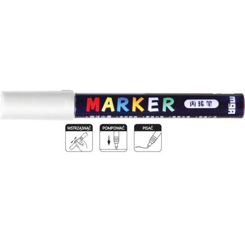 Marker permanentny wkład biały okrągła końcówka M&G (MG APL100-0)