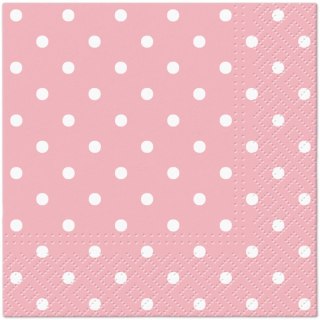 Serwetki Dots Light Pink mix nadruk bibuła [mm:] 250x250 Paw (SDC066013)