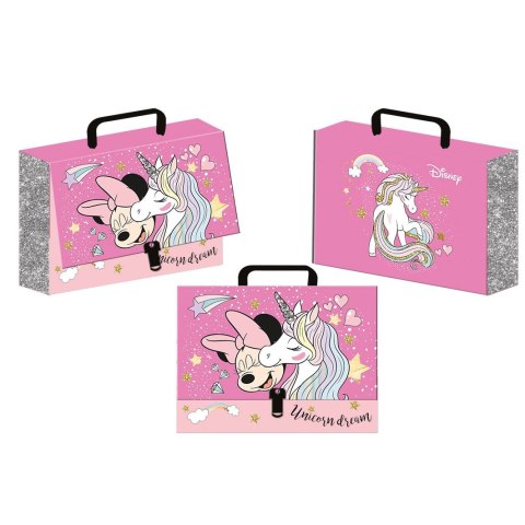 Teczka z szerokim grzbietem na klips Minnie Mouse A4 różowa Beniamin (610285)