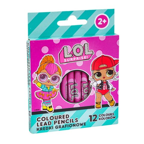 Kredki świecowe LOL grafinowe 12 kol. Astrapap (316024056)