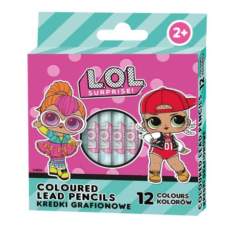 Kredki świecowe LOL grafinowe 12 kol. Astrapap (316024056)
