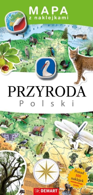 Książeczka edukacyjna Mapy z naklejkami. Przyroda Polski Demart