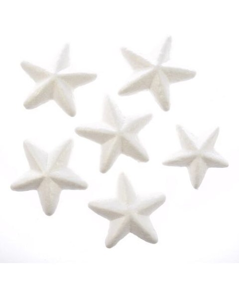 Ozdoba styropianowa gwiazdki 7 cm, 6 szt. Arpex (BN0530)