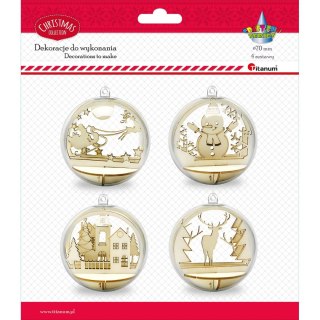 Ozdoba świąteczna Craft-Fun Series do złożenia Bombki akrylowe z widoczkami Titanum (DIY-XM(104))