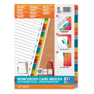 Przekładka alfabetyczna Mylar A4 biała 170g 20k A-Z Oxford (100204595)