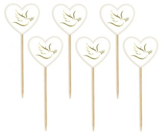 Pikiery Serduszko z gołąbkiem, 6 szt. Godan (RV-PSEG)