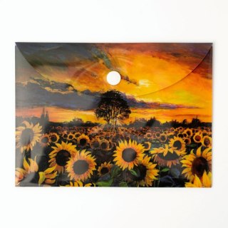 Teczka plastikowa na zatrzask Słoneczniki Vista A6 mix 28 mic. Narcissus