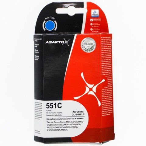 Tusz (cartridge) alternatywny Canon cyan Asarto (AS-C551C)