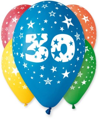 Balon gumowy Z NADRUKIEM 5 szt mix 12cal Godan (GS110/30)