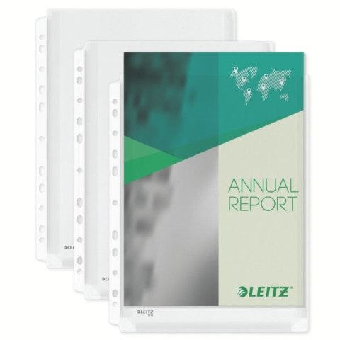 Koszulki na dokumenty poszerzana krystaliczne A4 kolor: przezroczysty typu U 170 mic. Leitz (47561003)