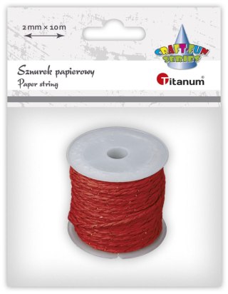 Sznurek Craft-Fun Series papierowy 10m Titanum (24BR0201-15（czerwony))