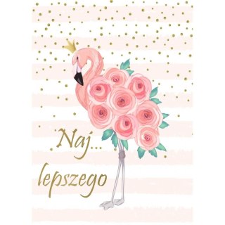 Kartka składana C6 B6 FLAMING W RÓŻACH Henry (5907465661720)