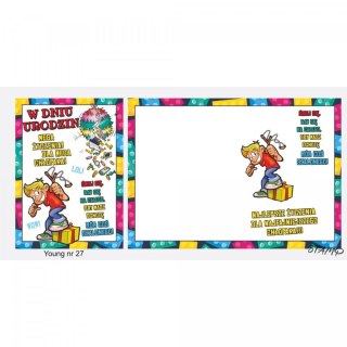 Kartka składana B6 Young Urodzinowy dla chłopaka Ev-corp (STKY-027)
