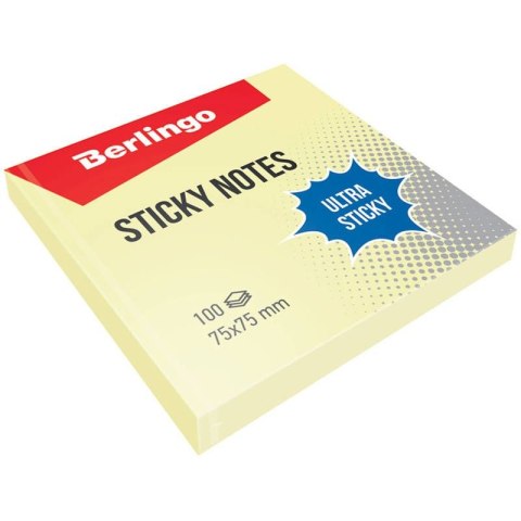 Notes samoprzylepny (karteczki) żółty 100k [mm:] 75x75 Berlingo (270274)