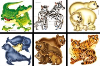 Klocki obrazkowe 16 elementowe Adamigo