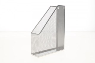 Pojemnik na dokumenty pionowy A4 na czasopisma srebrny metal