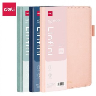 Notes (notatnik) A5 w skórzanej oprawie Deli mix kolorów 144k. linia [mm:] 210x145 Argo (EN157L)