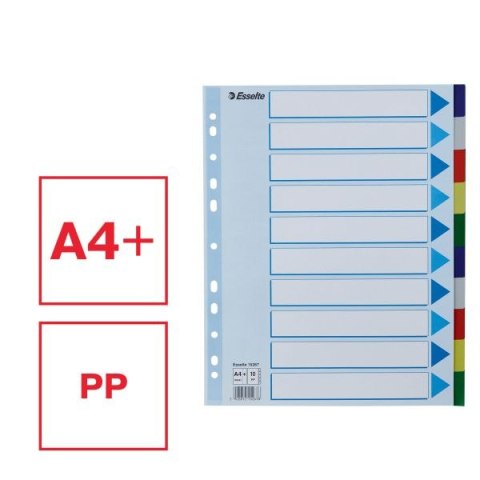 Przekładka czysta maxi A4 mix kolorów 10k [mm:] 225x297 Esselte (15267)