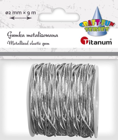Sznurek Craft-Fun Series gumka srebrna 9m Titanum