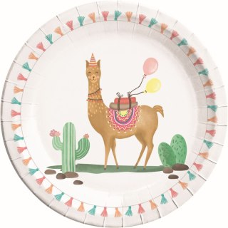 Talerz jednorazowy llama papier śr. 230mm Godan (89629)