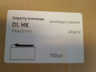 Koperta DL HK 120g kremowa A&G Koperty