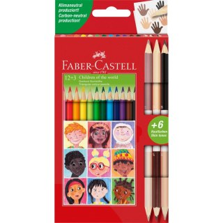 Kredki ołówkowe Children of the world 12+3 kol. Faber Castell (511514 FC)