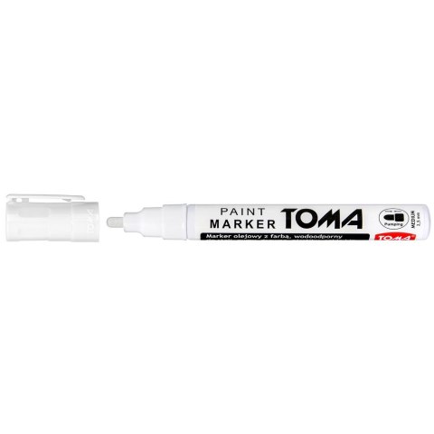 Marker olejowy biały wkład biały 2,5mm okrągła końcówka Toma (TO-440 7 2)
