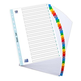 Przekładka numeryczna Mylar A4 biały 170g 31k 1-31 [mm:] 225x300 Oxford (100204620)