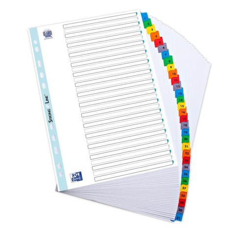 Przekładka numeryczna Mylar A4 biały 170g 31k 1-31 [mm:] 225x300 Oxford (100204620)