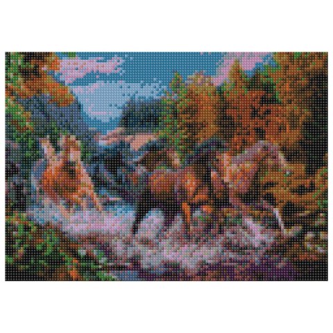 Zestaw kreatywny Diamentowa mozaika 30x40cm Konie 8 Flamingo Line (TBS01393-03)