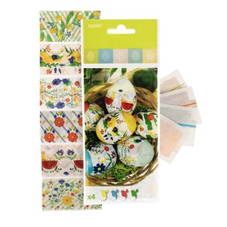 Dekoracja jajek Barwniki 4 kolory + owijki (9 szt.) ze złotym motywem Arpex (SW8960)