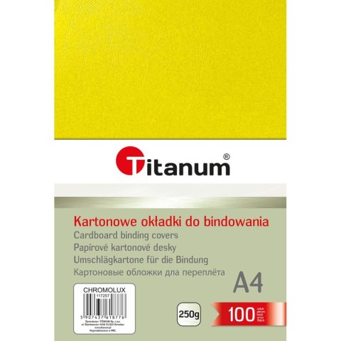 Karton do bindowania A4 błyszczący - chromolux żółty 250g Titanum