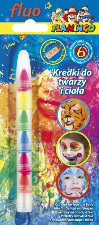 Kredki do malowania twarzy segmentowe fluo 6 kol. Titanum