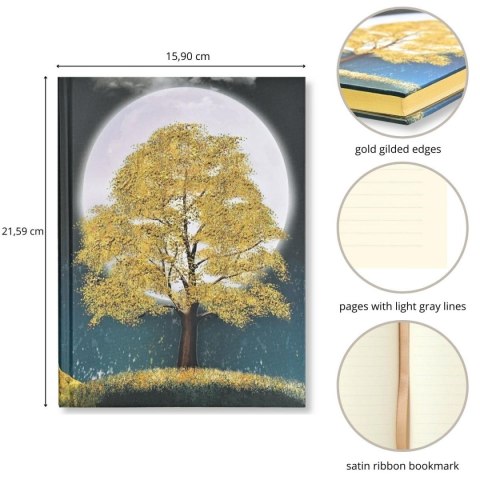 Notes (notatnik) A5 Szyty Pozłacane Drzewo Nocą Peter Pauper Press