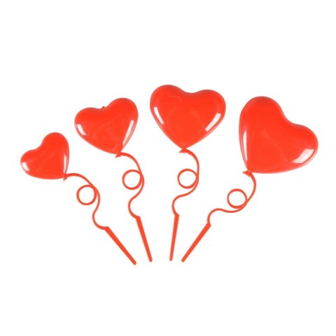 Ozdoba na piku Serca na zakręconych patyczkach (4 szt.) Arpex (WA9885)