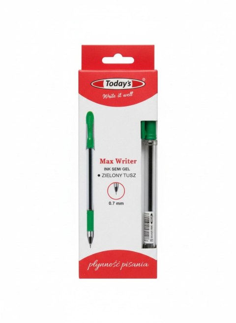 Długopis żelowy MAX WRITER GEL zielony 5902315579248 wkład zielony 0,7mm Todays (79248)