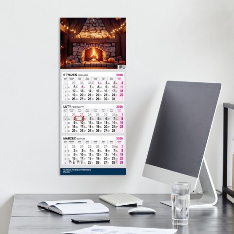 Kalendarz ścienny PREMIUM trójdzielny A4 Press (KOMINEK)